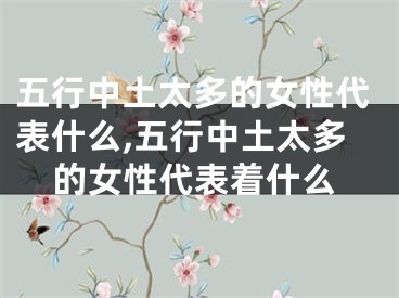 五行中土太多的女性代表什么,五行中土太多的女性代表着什么