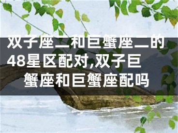 双子座二和巨蟹座二的48星区配对,双子巨蟹座和巨蟹座配吗