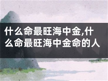 什么命最旺海中金,什么命最旺海中金命的人