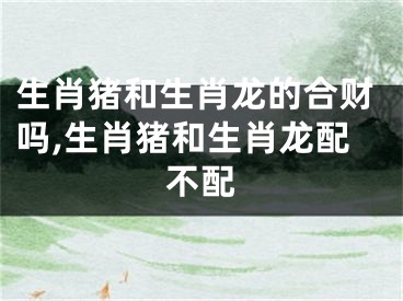 生肖猪和生肖龙的合财吗,生肖猪和生肖龙配不配