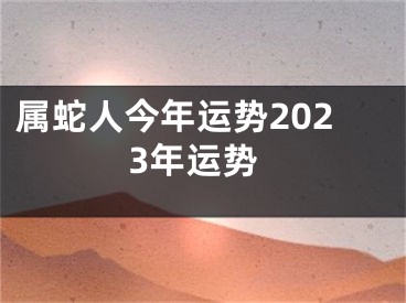 属蛇人今年运势2023年运势