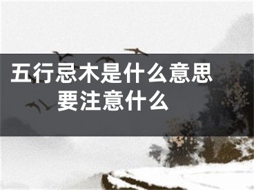 五行忌木是什么意思 要注意什么 