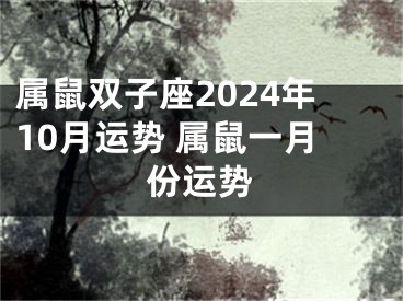 属鼠双子座2024年10月运势 属鼠一月份运势
