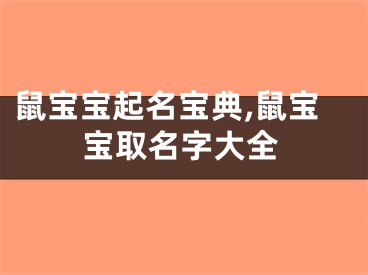 鼠宝宝起名宝典,鼠宝宝取名字大全