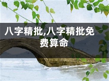 八字精批,八字精批免费算命
