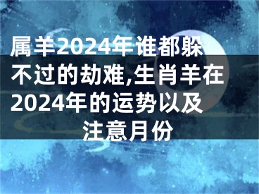 属羊2024年谁都躲不过的劫难,生肖羊在2024年的运势以及注意月份