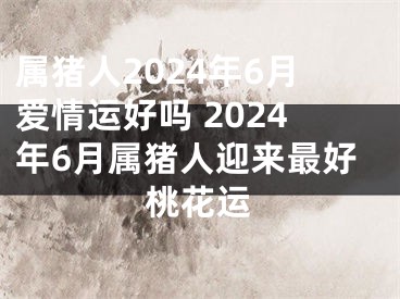 属猪人2024年6月爱情运好吗 2024年6月属猪人迎来最好桃花运