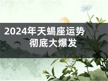 2024年天蝎座运势彻底大爆发