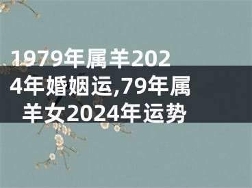 1979年属羊2024年婚姻运,79年属羊女2024年运势