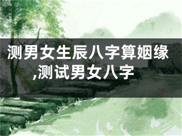 测男女生辰八字算姻缘,测试男女八字