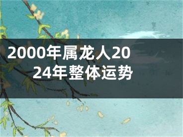 2000年属龙人2024年整体运势