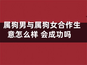 属狗男与属狗女合作生意怎么样 会成功吗