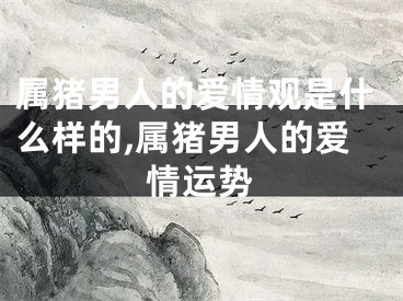 属猪男人的爱情观是什么样的,属猪男人的爱情运势