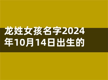 龙姓女孩名字2024年10月14日出生的