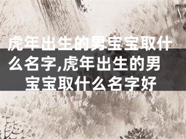 虎年出生的男宝宝取什么名字,虎年出生的男宝宝取什么名字好