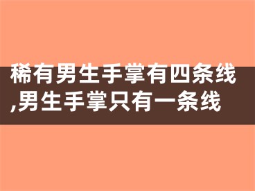 稀有男生手掌有四条线,男生手掌只有一条线