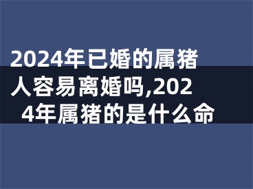 2024年已婚的属猪人容易离婚吗,2024年属猪的是什么命