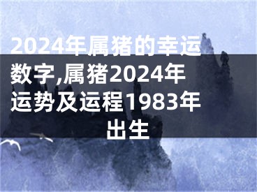 2024年属猪的幸运数字,属猪2024年运势及运程1983年出生