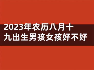 2023年农历八月十九出生男孩女孩好不好