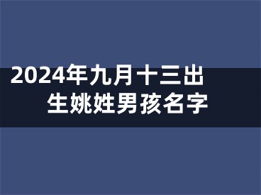 2024年九月十三出生姚姓男孩名字
