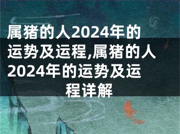 属猪的人2024年的运势及运程,属猪的人2024年的运势及运程详解