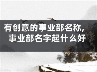 有创意的事业部名称,事业部名字起什么好