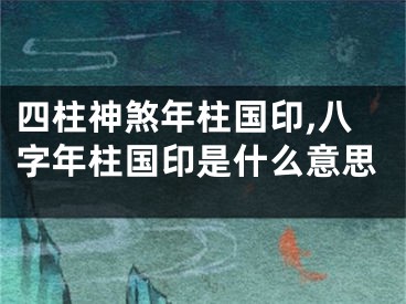 四柱神煞年柱国印,八字年柱国印是什么意思