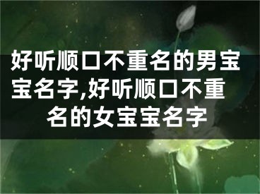 好听顺口不重名的男宝宝名字,好听顺口不重名的女宝宝名字