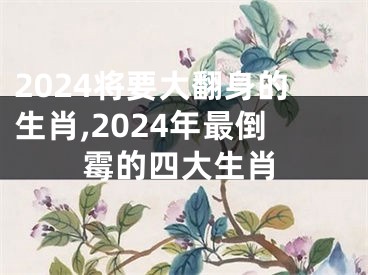 2024将要大翻身的生肖,2024年最倒霉的四大生肖
