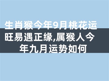 生肖猴今年9月桃花运旺易遇正缘,属猴人今年九月运势如何