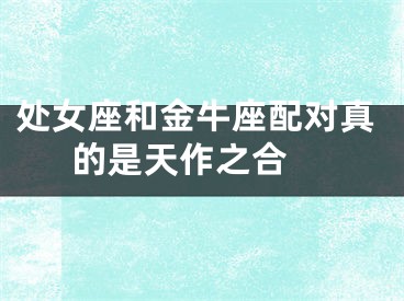 处女座和金牛座配对真的是天作之合 