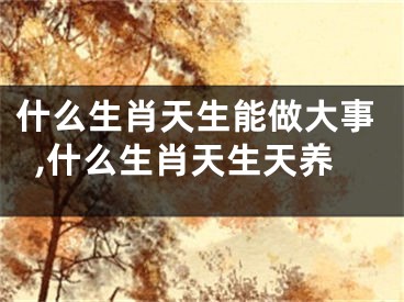 什么生肖天生能做大事,什么生肖天生天养