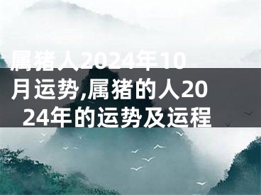 属猪人2024年10月运势,属猪的人2024年的运势及运程