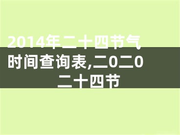 2014年二十四节气时间查询表,二0二0二十四节