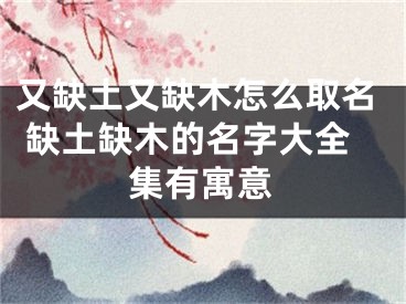 又缺土又缺木怎么取名 缺土缺木的名字大全集有寓意