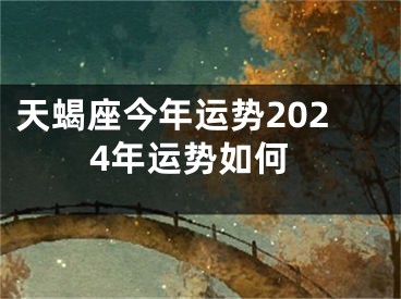 天蝎座今年运势2024年运势如何