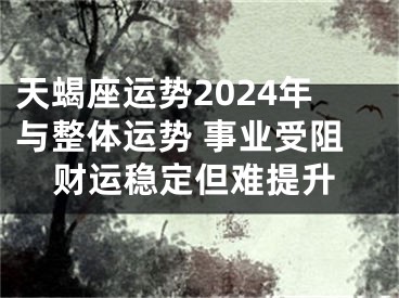 天蝎座运势2024年与整体运势 事业受阻财运稳定但难提升