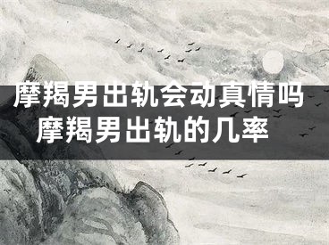 摩羯男出轨会动真情吗 摩羯男出轨的几率