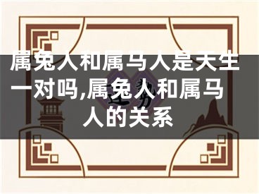 属兔人和属马人是天生一对吗,属兔人和属马人的关系