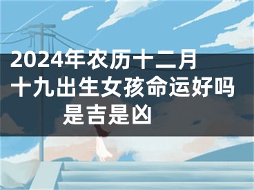 2024年农历十二月十九出生女孩命运好吗 是吉是凶 