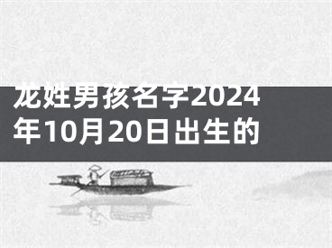 龙姓男孩名字2024年10月20日出生的