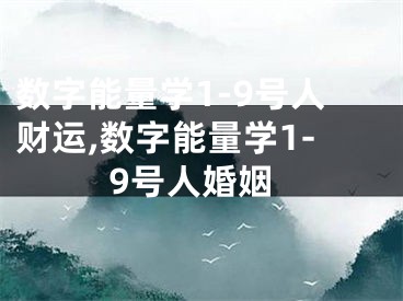 数字能量学1-9号人财运,数字能量学1-9号人婚姻