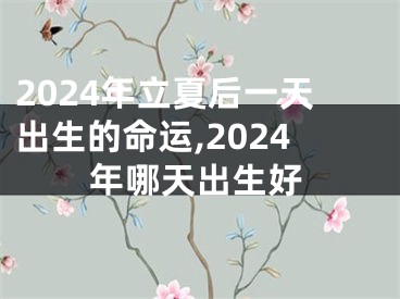 2024年立夏后一天出生的命运,2024年哪天出生好