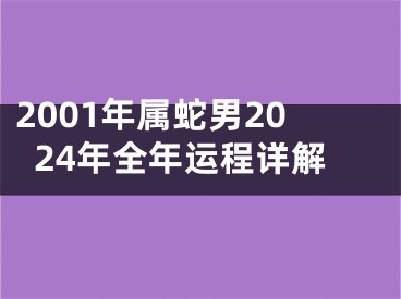 2001年属蛇男2024年全年运程详解