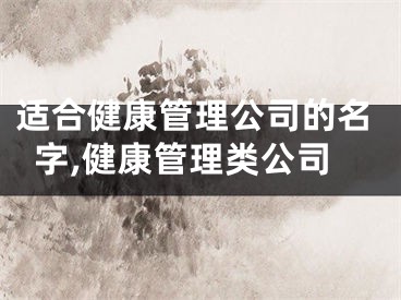 适合健康管理公司的名字,健康管理类公司