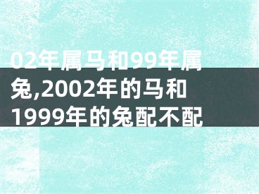 02年属马和99年属兔,2002年的马和1999年的兔配不配