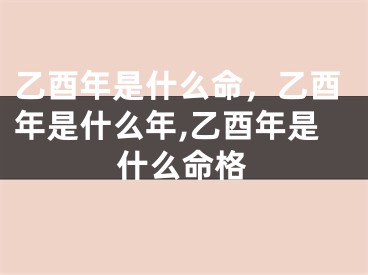 乙酉年是什么命，乙酉年是什么年,乙酉年是什么命格