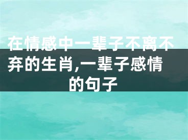 在情感中一辈子不离不弃的生肖,一辈子感情的句子