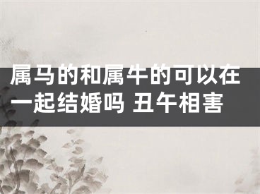 属马的和属牛的可以在一起结婚吗 丑午相害