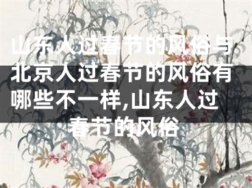 山东人过春节的风俗与北京人过春节的风俗有哪些不一样,山东人过春节的风俗